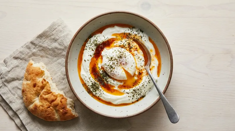 Turkish-style eggs with garlic yoghurt