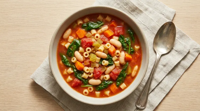Minestrone with beans and pasta