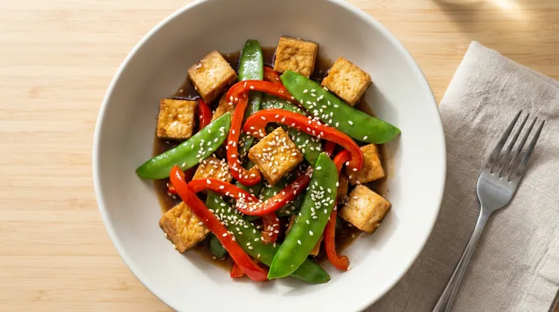 Sesame ginger tofu stir-fry